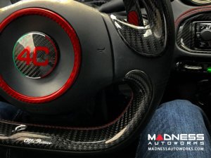 Alfa Romeo 4C Steering Wheel Trim - Carbon Fiber - Side Cover Set - Orange Candy